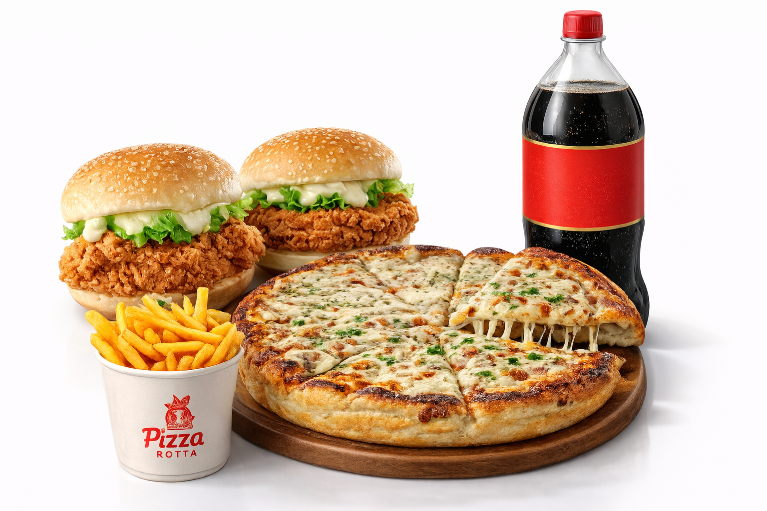 Deal No.20 (1 Large + 2 Zingers + Fries + 1.5 Ltr)
